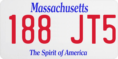 MA license plate 188JT5