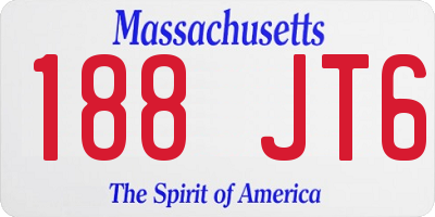 MA license plate 188JT6