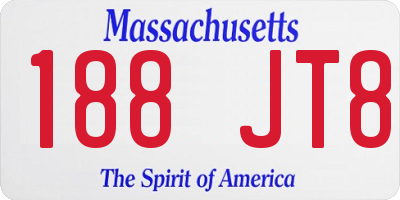 MA license plate 188JT8