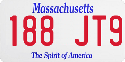 MA license plate 188JT9