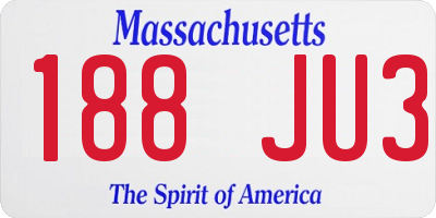 MA license plate 188JU3