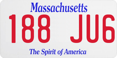 MA license plate 188JU6