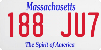 MA license plate 188JU7