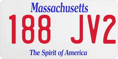MA license plate 188JV2
