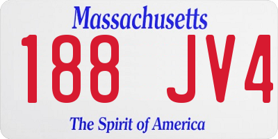 MA license plate 188JV4