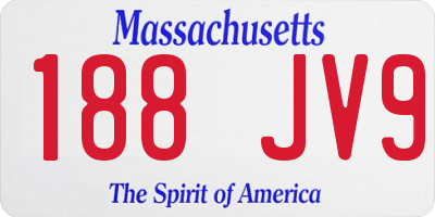 MA license plate 188JV9