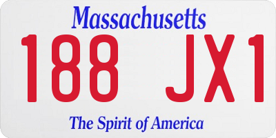 MA license plate 188JX1