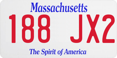 MA license plate 188JX2