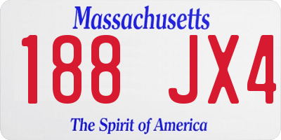 MA license plate 188JX4