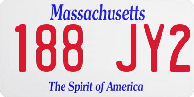 MA license plate 188JY2