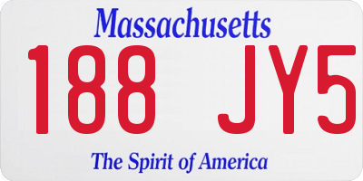 MA license plate 188JY5