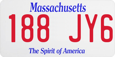 MA license plate 188JY6