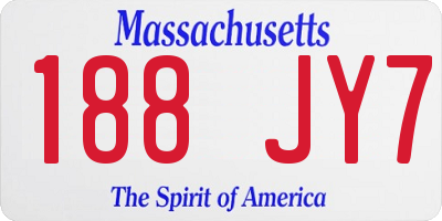 MA license plate 188JY7