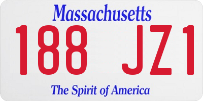 MA license plate 188JZ1