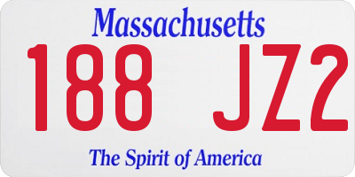 MA license plate 188JZ2