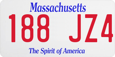 MA license plate 188JZ4