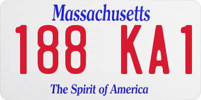 MA license plate 188KA1