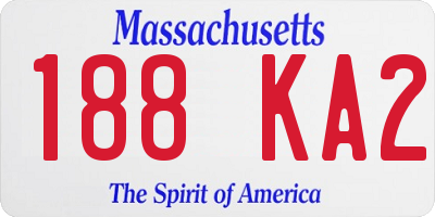 MA license plate 188KA2
