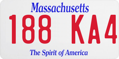 MA license plate 188KA4
