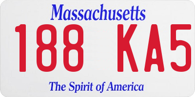 MA license plate 188KA5