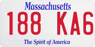 MA license plate 188KA6