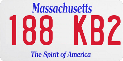 MA license plate 188KB2