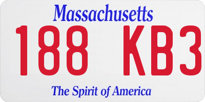 MA license plate 188KB3