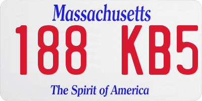 MA license plate 188KB5