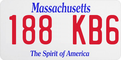 MA license plate 188KB6