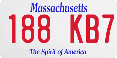MA license plate 188KB7