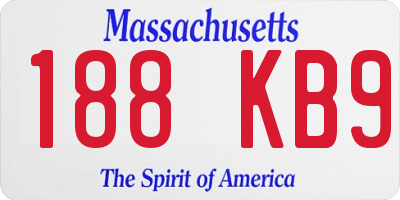 MA license plate 188KB9