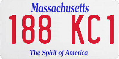 MA license plate 188KC1