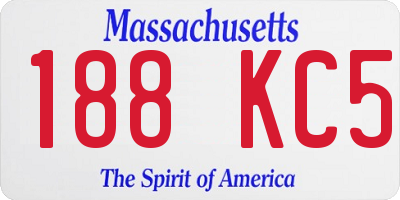 MA license plate 188KC5
