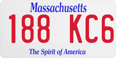 MA license plate 188KC6