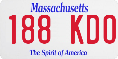 MA license plate 188KD0