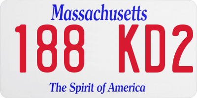 MA license plate 188KD2