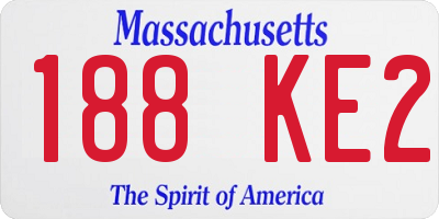 MA license plate 188KE2