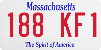 MA license plate 188KF1
