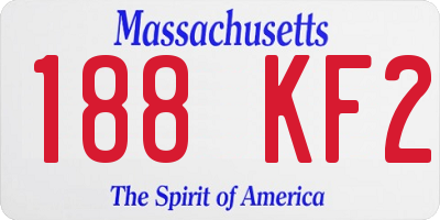 MA license plate 188KF2