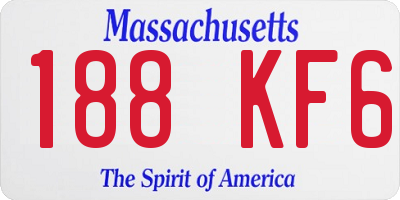 MA license plate 188KF6