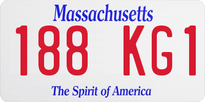 MA license plate 188KG1