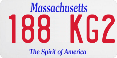 MA license plate 188KG2