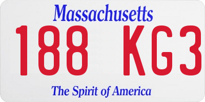 MA license plate 188KG3