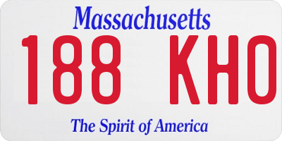 MA license plate 188KH0