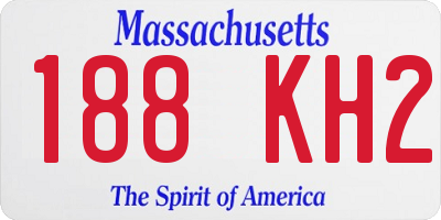 MA license plate 188KH2