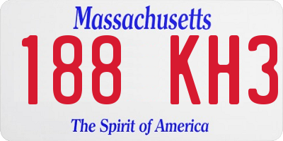 MA license plate 188KH3