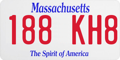 MA license plate 188KH8