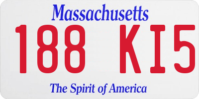 MA license plate 188KI5