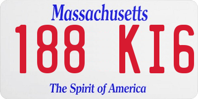 MA license plate 188KI6