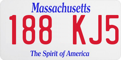 MA license plate 188KJ5
